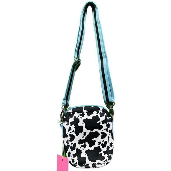 Simply Southern Neoprene Cow Large‎ and Mini Crossbody Purse Set Black White NWT - Picture 9 of 11